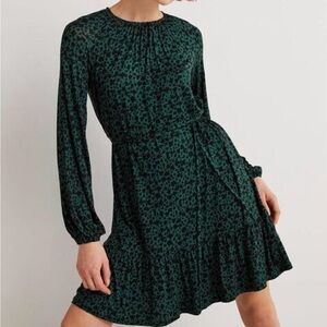 Boden Green and Black Long Sleeve Dress